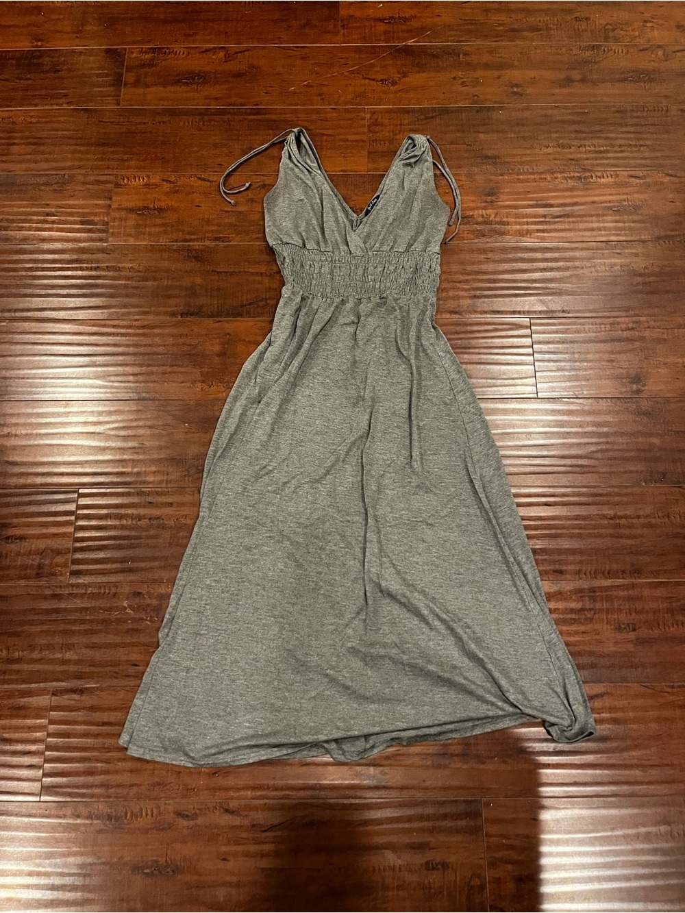 Just Love Heather Gray Smocked Waist Maxi Dress